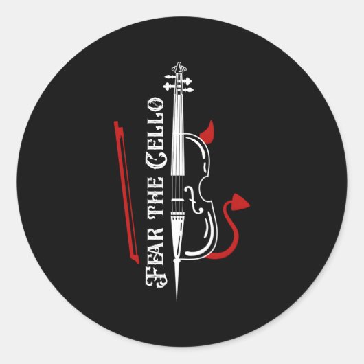 Fear The Cello Runder Aufkleber (Vorderseite)