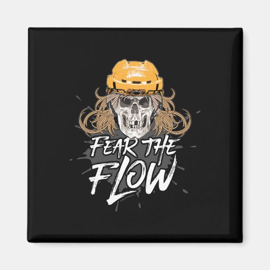 Fear The Flow - Lustiges Hockey-Haar Magnet (Vorne)
