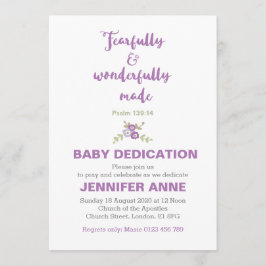 Fearful & Wonderful Baby Dedicite Einladung