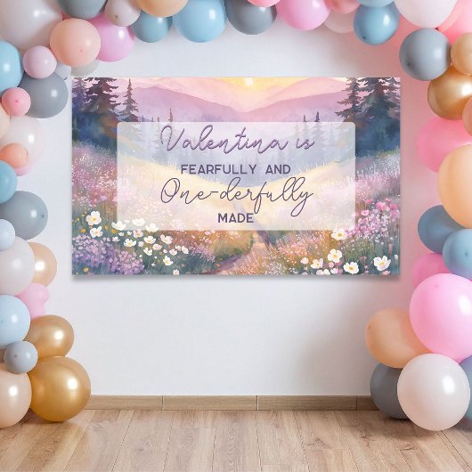 Fearfully and Onederfully Made Bible 1st Birthday Banner