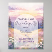 Fearfully and Onederfully Made Bible Girl Birthday Poster (Vorne)