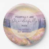 Fearfully and Onederfully Made Girl First Birthday Pappteller (Vorderseite)