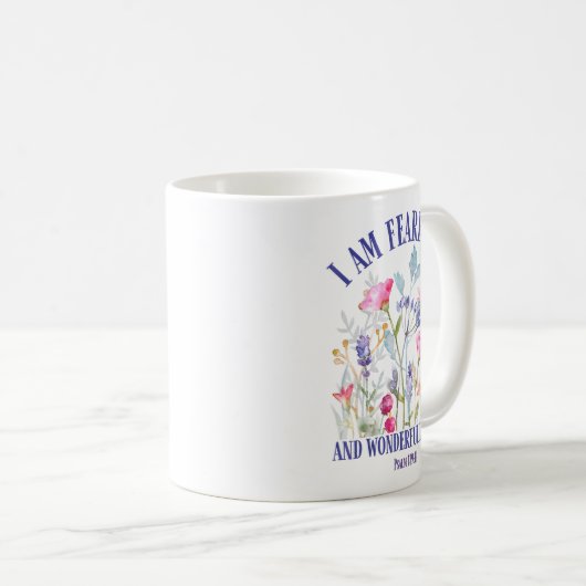 Fearfully And Wonderfully Made Floral Christian Bi Kaffeetasse (VorderseiteRechts)