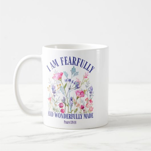 Fearfully And Wonderfully Made Floral Christian Bi Kaffeetasse (Links)