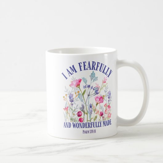 Fearfully And Wonderfully Made Floral Christian Bi Kaffeetasse (Rechts)