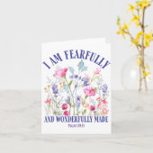 Fearfully And Wonderfully Made Floral Christian Bi Karte (Gelbe Blume)
