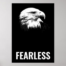Fearless Bald Eagle Motivierend Courage Artwork Poster