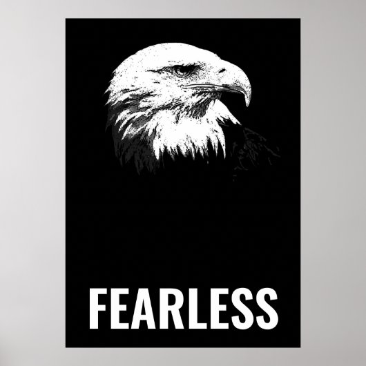 Fearless Bald Eagle Motivierend Courage Artwork Poster (Vorne)