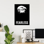 Fearless Bald Eagle Motivierend Courage Artwork Poster (Heimbüro)