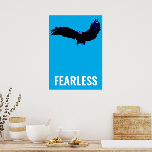 Fearless Bald Eagle Motivierend Courage Artwork Poster (Küche)