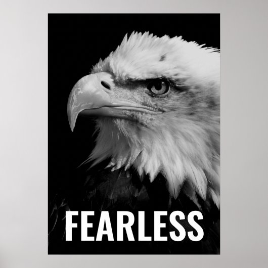 Fearless Bald Eagle Motivierend Courage Artwork Poster (Vorne)