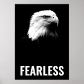 Fearless Bald Eagle Motivierend Courage Artwork Poster (Vorne)