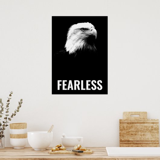 Fearless Bald Eagle Motivierend Courage Artwork Poster (Küche)