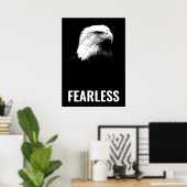 Fearless Bald Eagle Motivierend Courage Artwork Poster (Heimbüro)