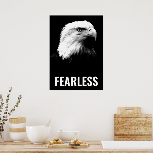 Fearless Bald Eagle Motivierend Courage Artwork Poster (Küche)