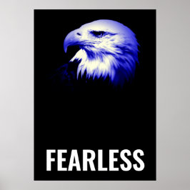 Fearless Bald Eagle Motivierend Courage Artwork Poster