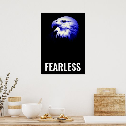 Fearless Bald Eagle Motivierend Courage Artwork Poster (Küche)