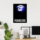Fearless Bald Eagle Motivierend Courage Artwork Poster (Heimbüro)