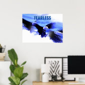 Fearless Bald Eagle Motivierend Courage Artwork Poster (Heimbüro)