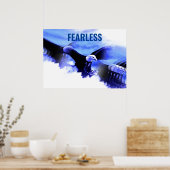 Fearless Bald Eagle Motivierend Courage Artwork Poster (Küche)