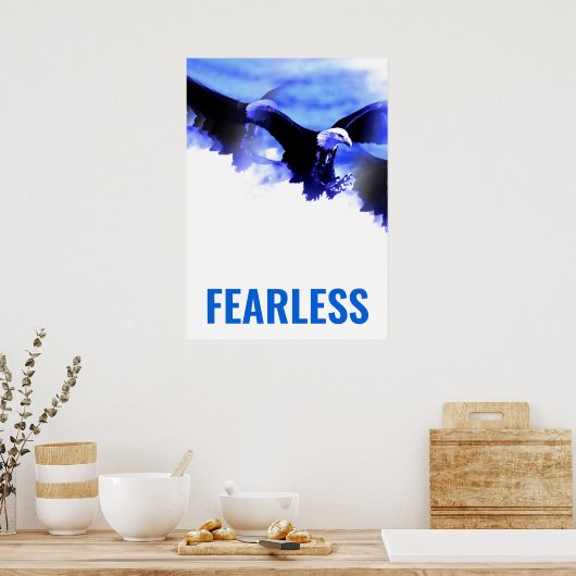 Fearless Bald Eagle Motivierend Courage Artwork Poster (Küche)
