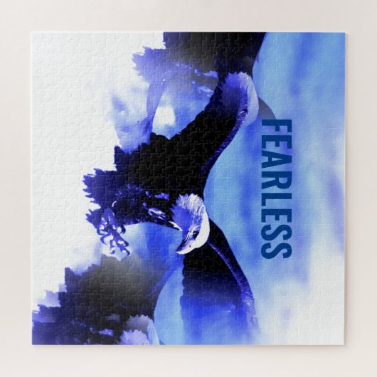 Fearless Bald Eagle Motivierend Courage Artwork Puzzle (Horizontal)