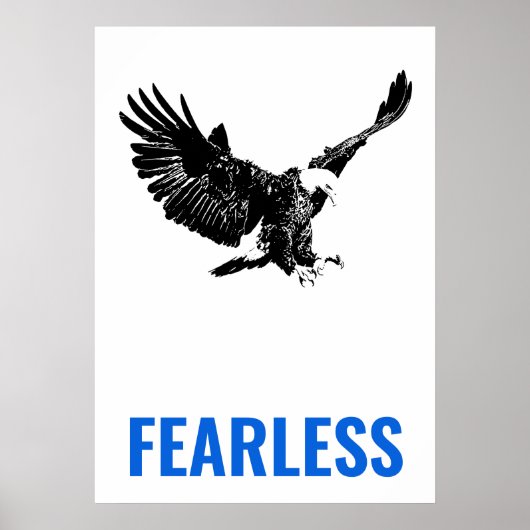 Fearless Bald Eagle Motivierend Courage Pop Art Poster (Vorne)
