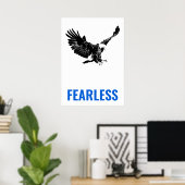 Fearless Bald Eagle Motivierend Courage Pop Art Poster (Heimbüro)