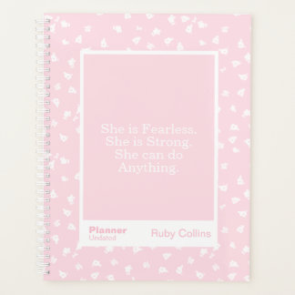 Fearless Blush Minimal Floral Quote Planer
