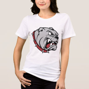 Fearless Bulldog-Girl-T-Shirt Dicke Mascot Desig Tri-Blend Shirt