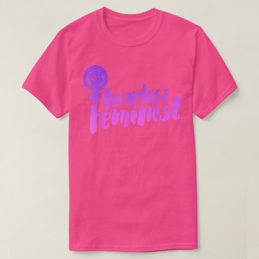 Fearless FeministFeminismus Symbol Retro977  T-Shirt (Design vorne)