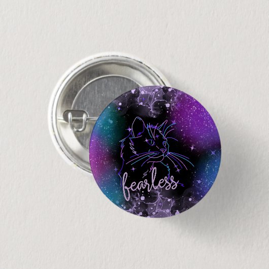 Fearless Galaxy Cat Button (Vorne & Hinten)