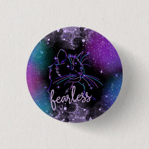 Fearless Galaxy Cat Button