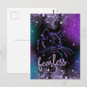 Fearless Galaxy Cat Card Postkarte (Vorne/Hinten)