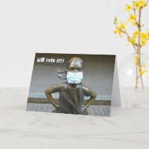 Fearless Girl mit Gesichtsmaske - NYC H card