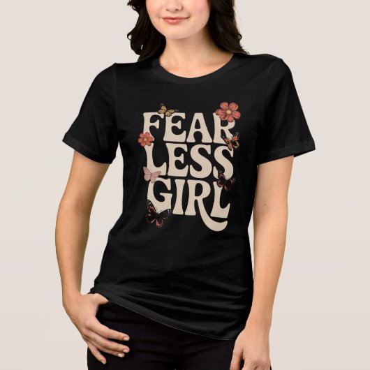 Fearless Girl Retro Butterfly Shirt (Vorderseite)
