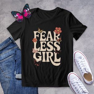 Fearless Girl Retro-Schmetterlings-Shirt Tri-Blend Shirt