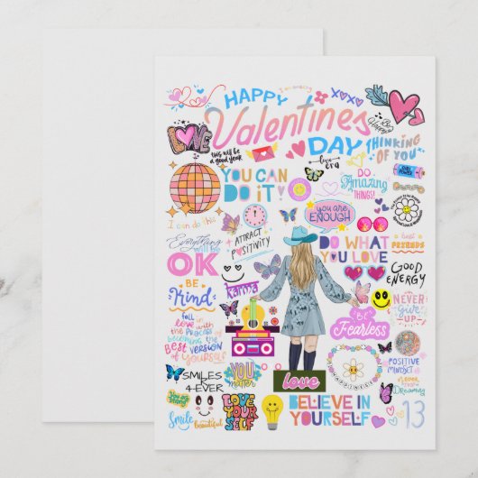 FEARLESS GIRL VALENTINE'S CARDS  DANKESKARTE (Vorne/Hinten)