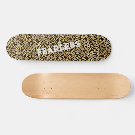 FEARLESS Gold Black Leopard Wild Animal Print Skateboard (Horizontal)