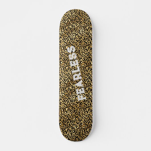 FEARLESS Gold Black Leopard Wild Animal Print Skateboard (Vorne)