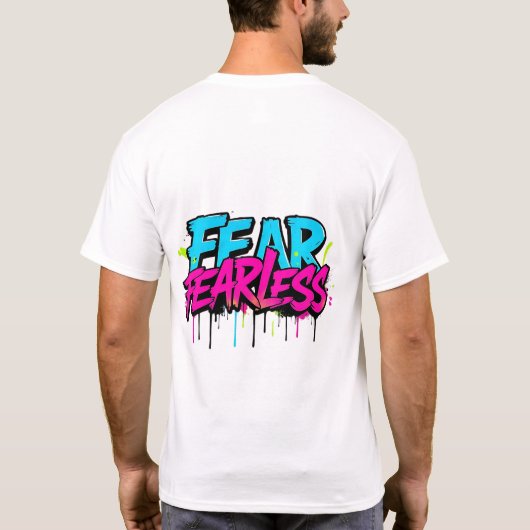 Fearless Graffiti T-Shirt - farbenfrohe Spray Pain (Rückseite)