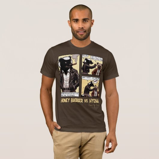FEARLESS Honey Badger Fights a Hyena T-Shirt (Vorne ganz)