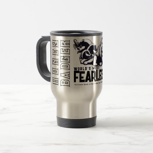 FEARLESS Honey Badger Reisebecher (Vorderseite Links)