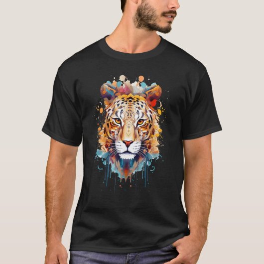 Fearless Jaguar Face Big Cat Lover Print Art Graph T-Shirt (Vorderseite)