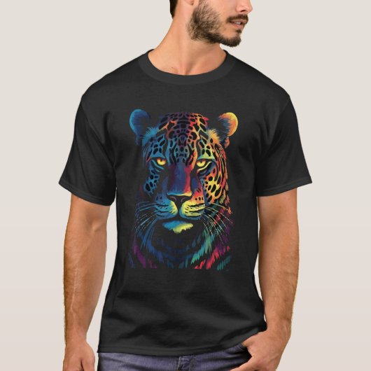 Fearless Jaguar Face Big Cat  Print Graphic Design T-Shirt (Vorderseite)