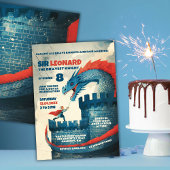 Fearless Knight and Dragon Birthday Party Einladung