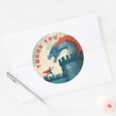 Fearless Knight and Dragon Birthday Party Runder Aufkleber (Umschlag)