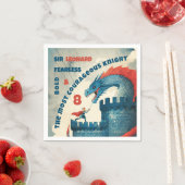 Fearless Knight and Dragon Paper Napkin Serviette (Beispiel)