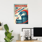 Fearless Knight and Dragon Welcome Sign Poster (Heimbüro)