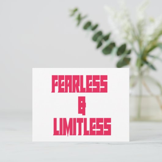 Fearless & Limitless Postkarte (Stehend Vorderseite)